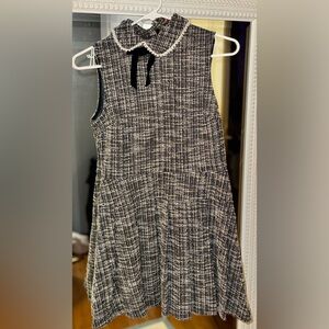 City Triangles Black and White Tweed Mini Dress